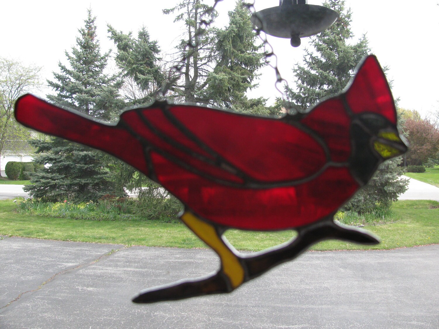 Stained Glass Cardinal Suncatcher