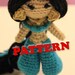 PATTERN Jasmine Princess Crochet Doll Amigurumi