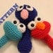PATTERN Instant Download Grover Sesame Street Baby Rattle Crochet
