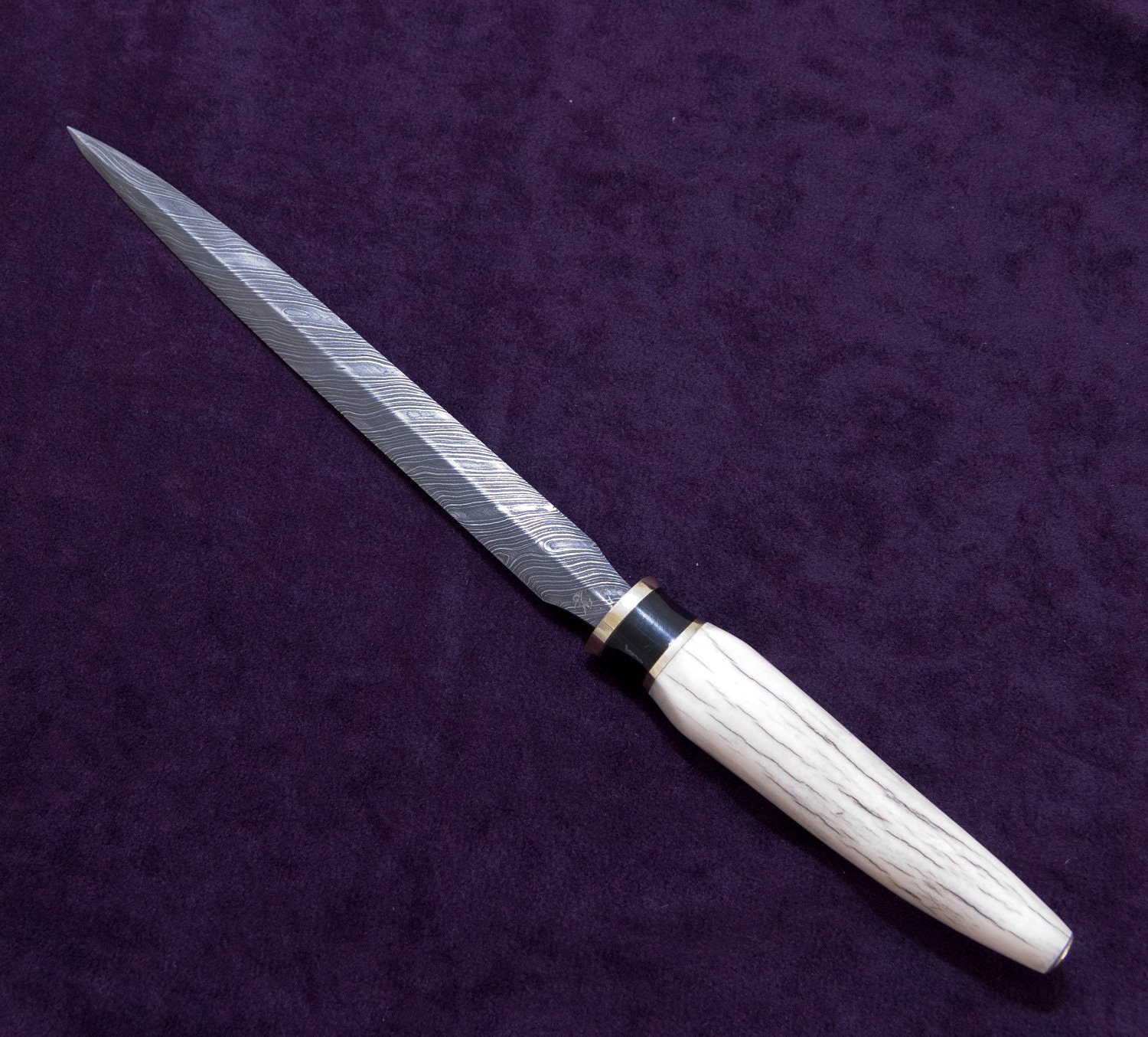 Fine and Slender Pattern Welded Damascus Dagger