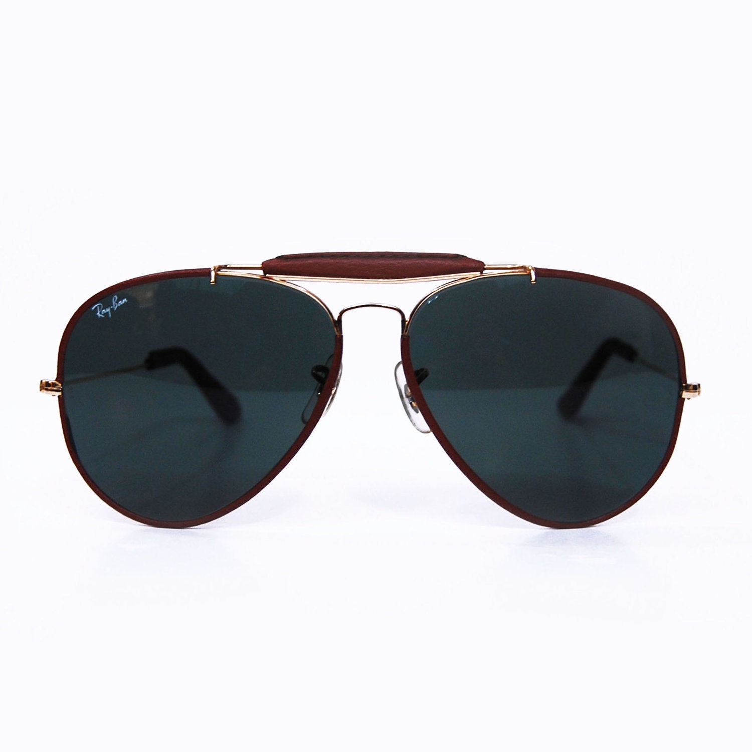 Vintage Ray Ban B&L Leathers Sunglasses Aviators. 62 mm