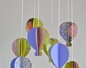 Girls 3D 'Floral Print' Paper Hot Air Balloon Mobile