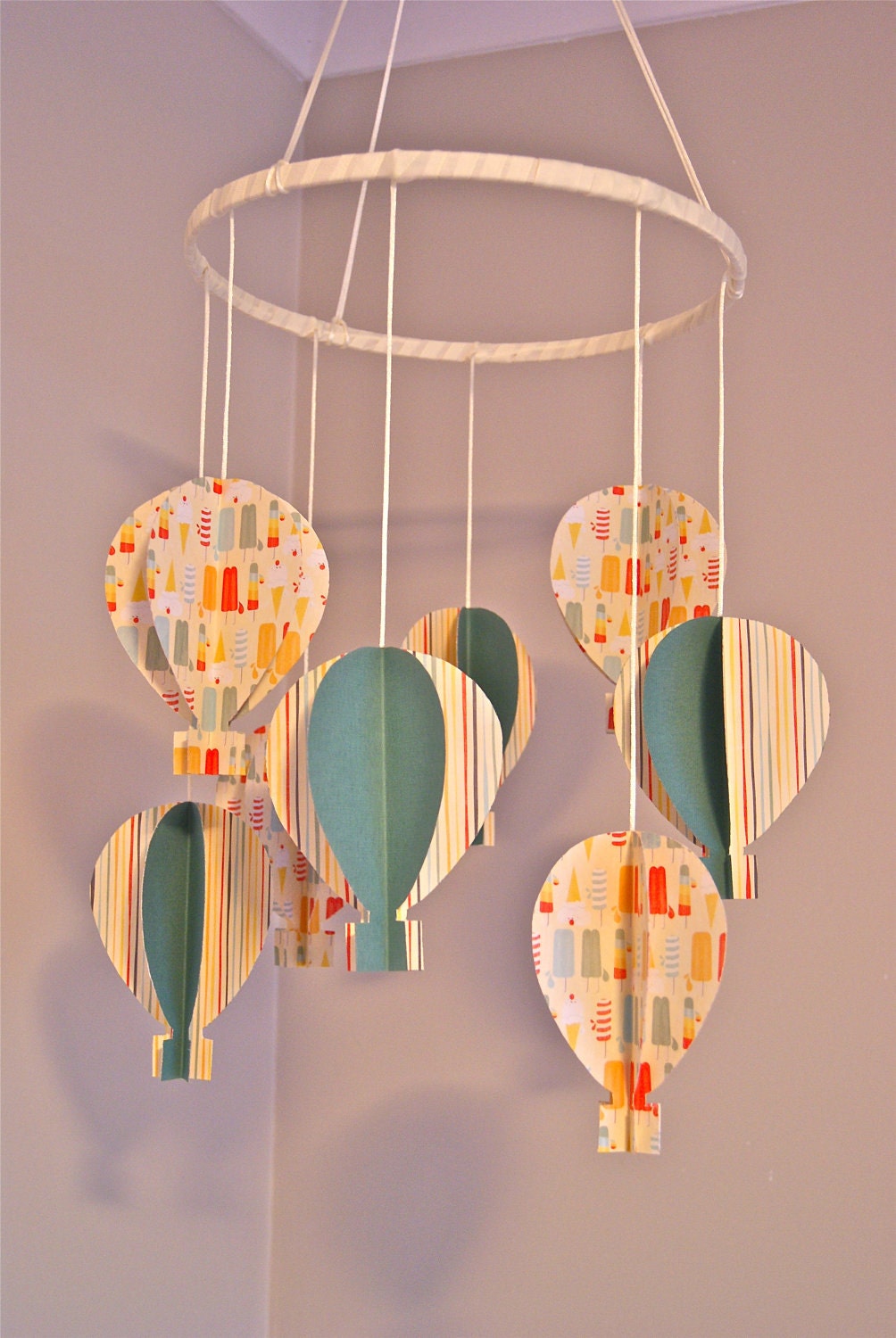 3D 'Icy Pole Paper' Hot Air Balloon Mobile