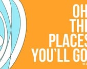 dr. seuss nursery wall art 2- oh the places you'll go