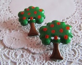 Tree with apple earrings