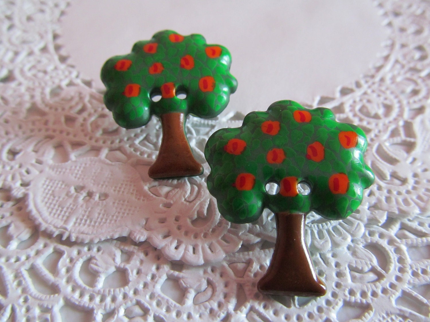 Tree with apple earrings