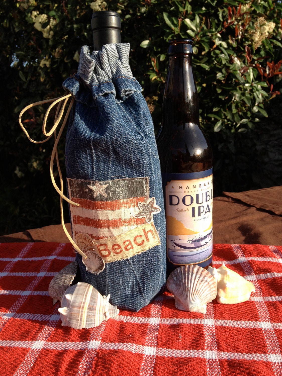 Wine Bottle Gift Bag (Repurposed Denim)