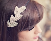 Beaded Leaf Headband for Women and Teens Boho Bridal Headband Hair Accessories by Preciosa Couture Item No. 30