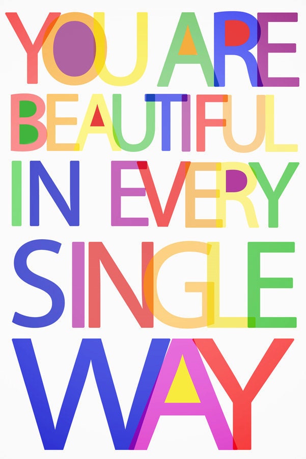 YOU ARE BEAUTIFUL in every single way 16x20 big art print, nursery and kids room decor