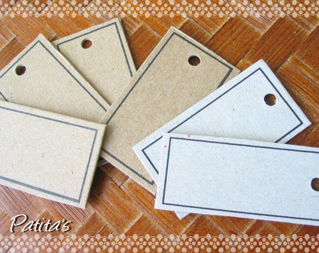 75 Small Blank Recycled Chipboard Blank Hang Tags