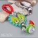 Lampwork Glass Pendant in green, turquoise, red and little purple "Ocean Star" by Michou