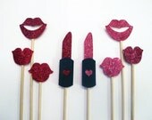 Glitter Lips & Lipstick Photo Booth Props