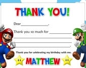 Super Mario Brothers Thank You Card Digital File 4X6 or 5X7