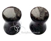 Pair of 0G (8mm) Naodelite Stone Double Flared Ear Plugs Hand Made - Ready to Ship