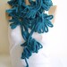 FREE SHIPPING, Crochet Scarf / Green Flower Scarf / Handmade in Turkey / Spring Fashion Shawl