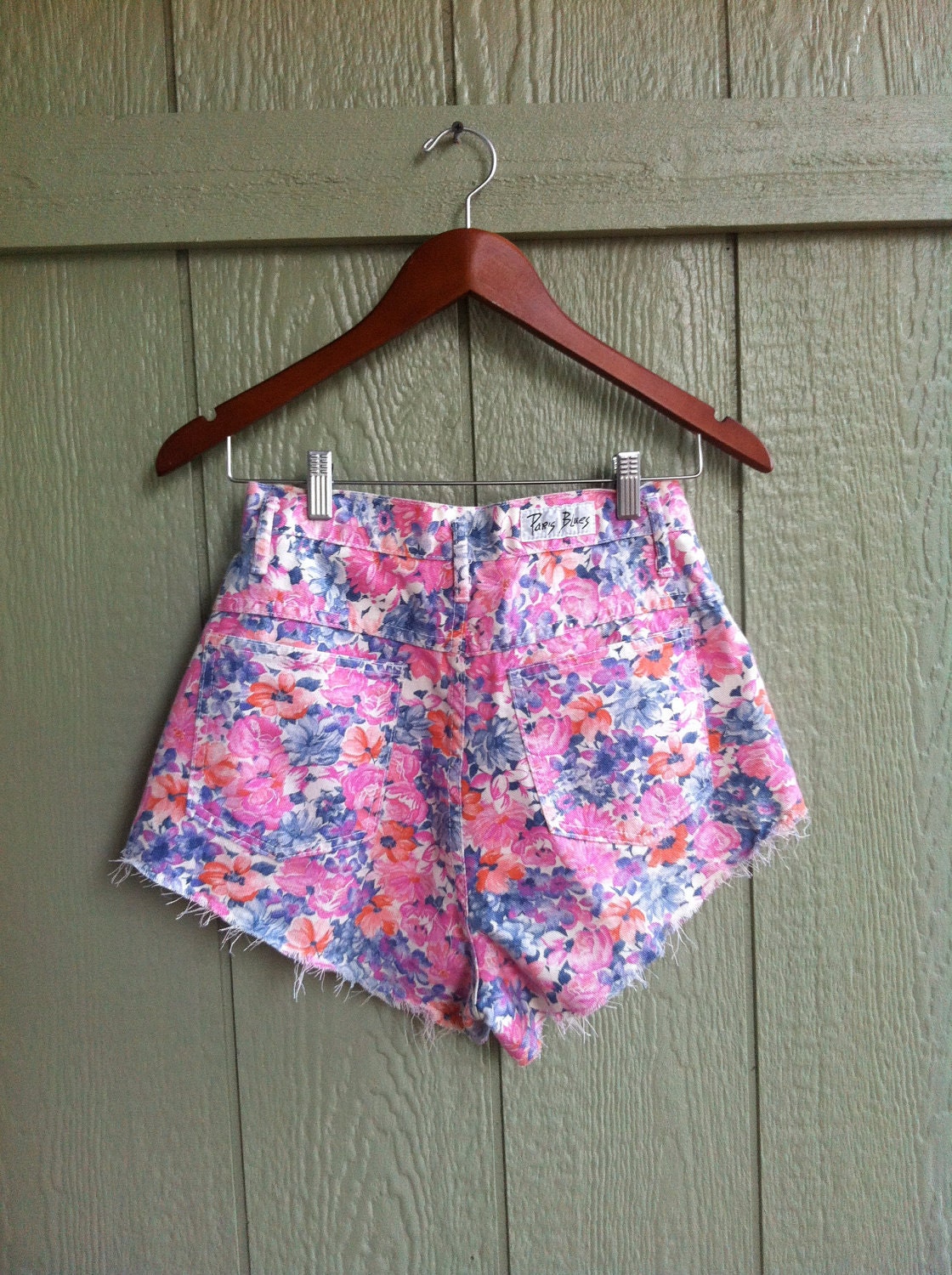 Rad Floral High Waisted Cut Off Shorts