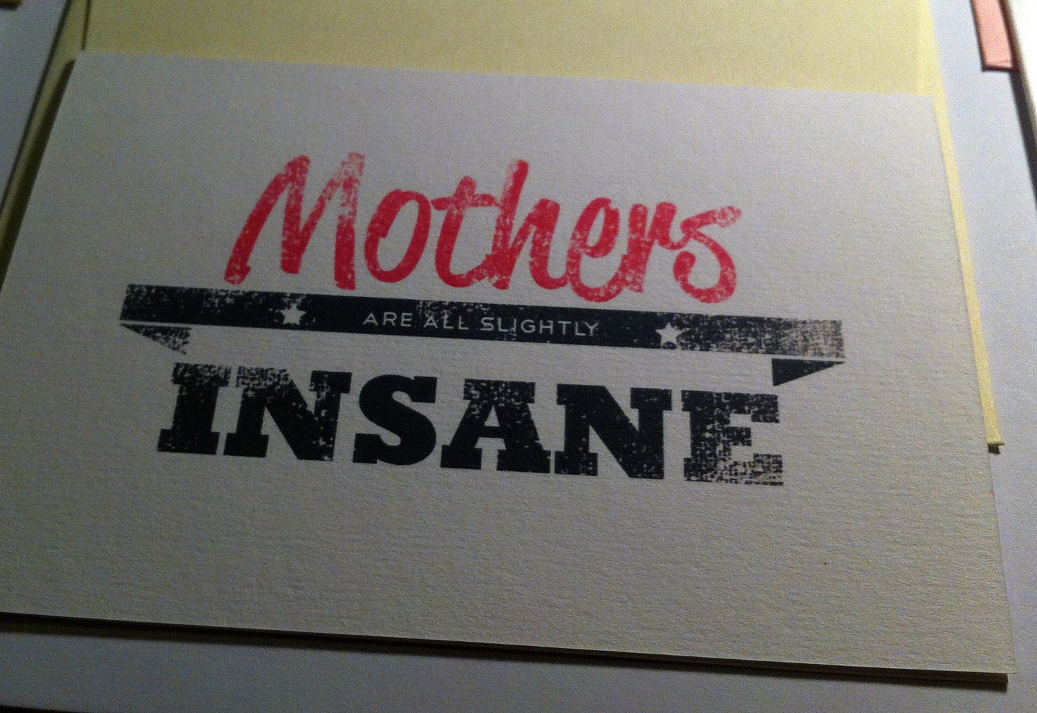 Handmade Typographical Mother's Day/ Birthday Greeting Card