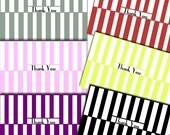Thank You Postcards set of 6, 6"x4", printable,  red, green, yellow, black, purple, pink