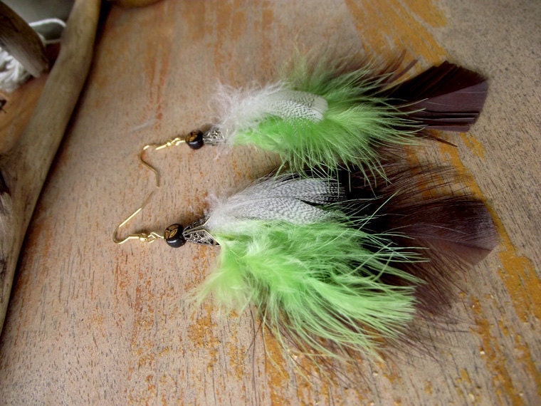 When Winter Becomes Spring Feather Earrings