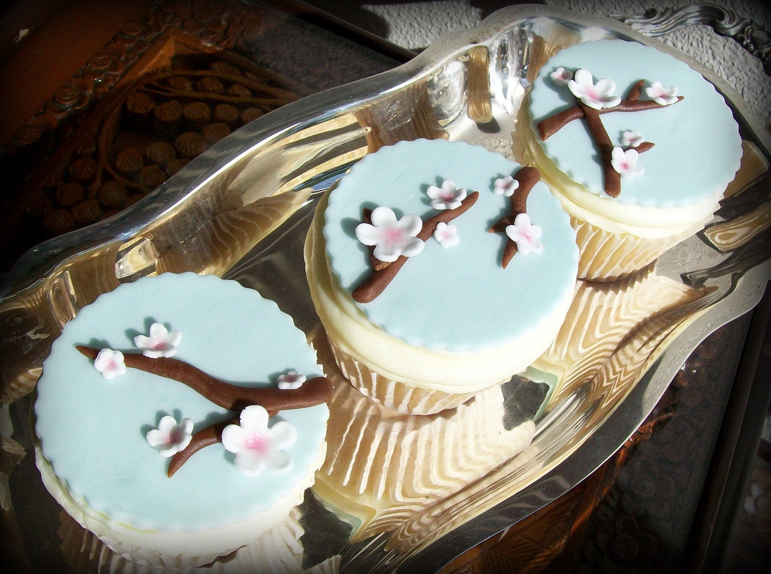 Cherry Blossom Cupcake Toppers