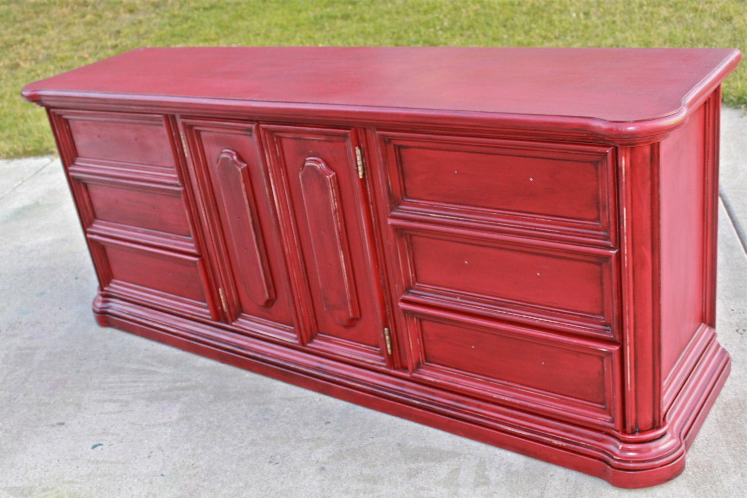 Red Dresser / Shabby Chic /Custom Paint order for Jenny