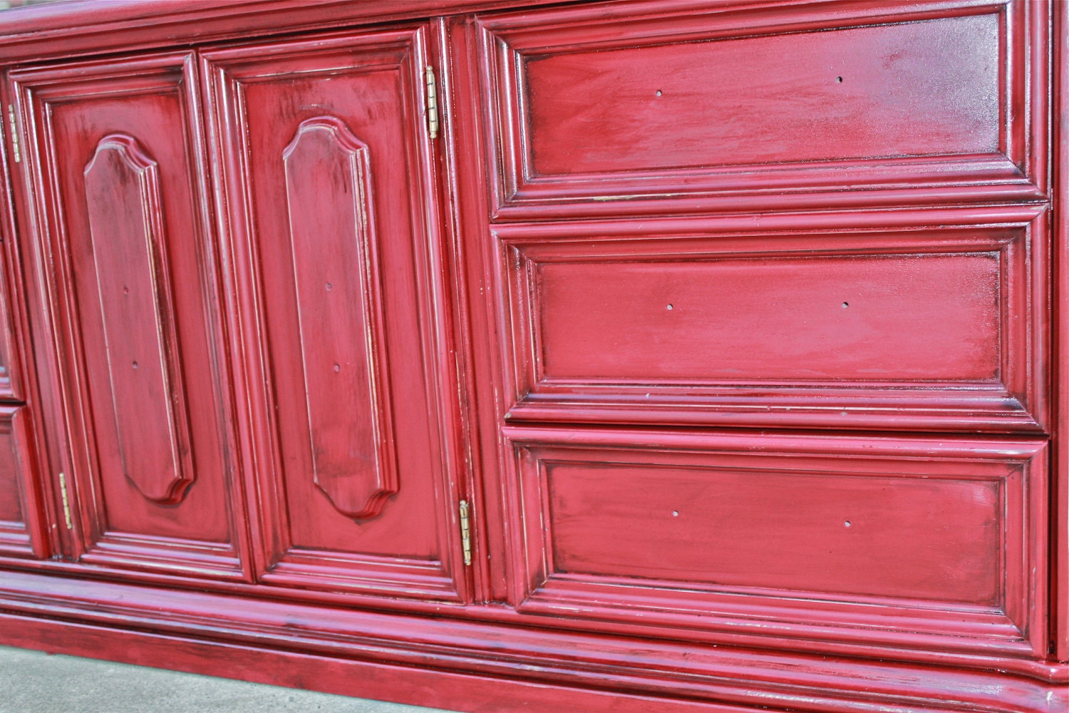 Red Dresser / Shabby Chic /Custom Paint order for Jenny