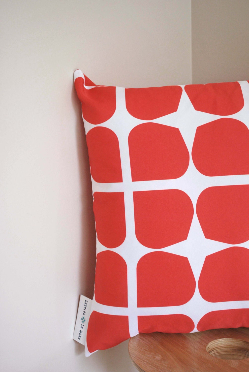 Red Gem Cushion Cover- A retro style pattern in a bold red - CharleeLeMore