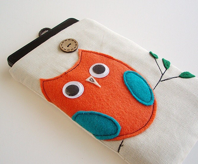 Owl Kindle Sleeve, Kindle fire sleeve cover, nook cover,Google nexus 7 case
