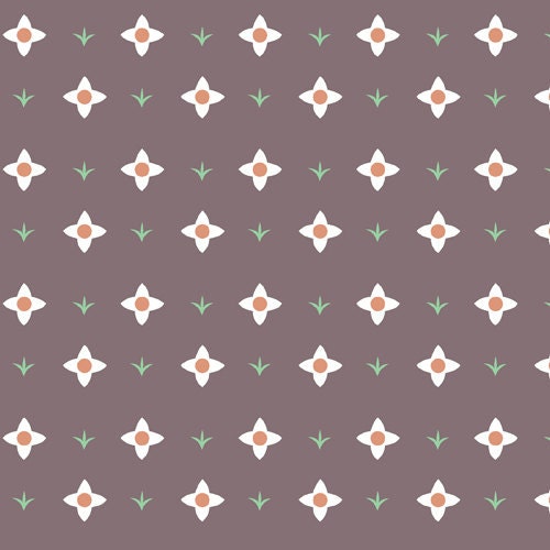 SALE - Hello Pilgrim by Lizzy House - Spring Meadow (Brown) - Half Yard
