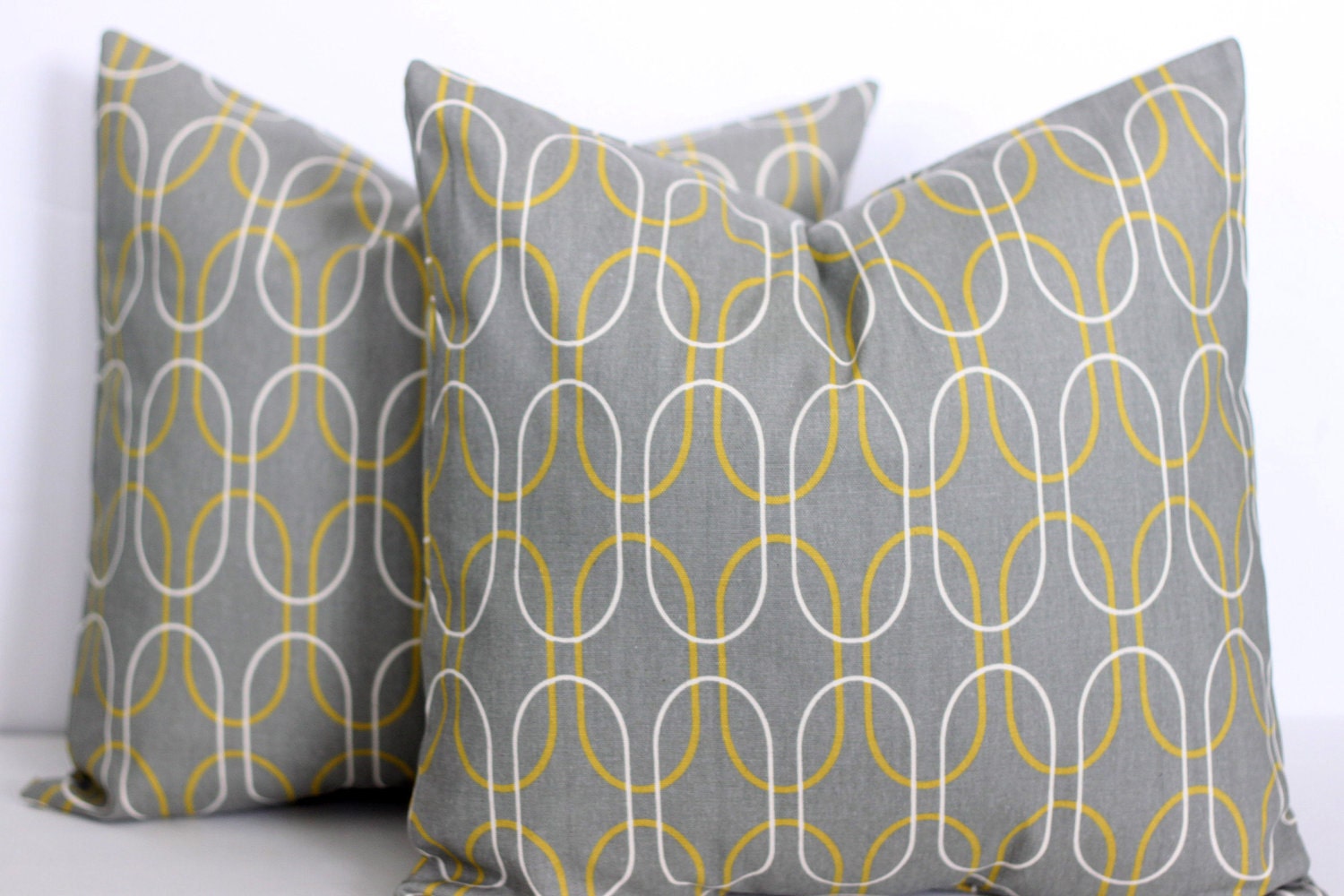 ONE - 16 x 16 Grey and Yellow Geometric Pillow Cover - Premier Prints