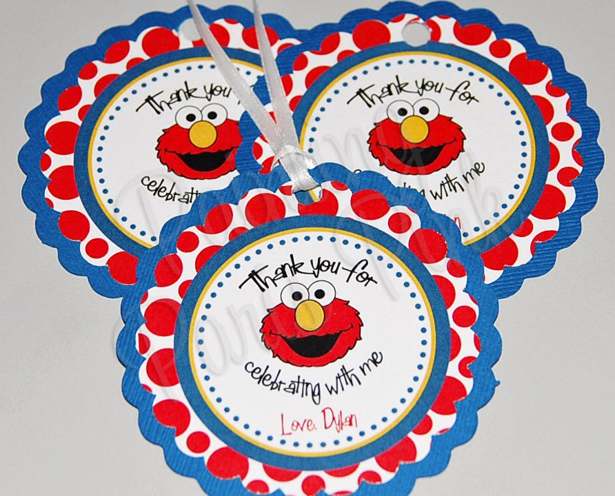Elmo Favor Tags Set of 24 - Shipped Item