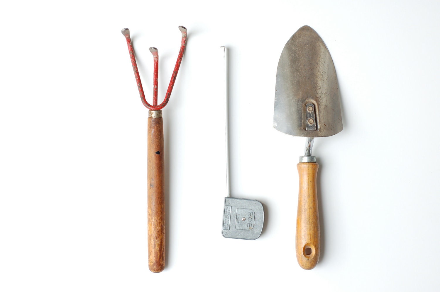 Three Vintage Garden- Garage Tools... a collection, a set, rustic goods