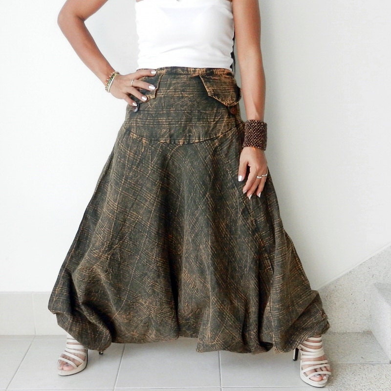 Harem Long Pants , Ninja, Yoga, 100% Cotton Stone Washed, Unique