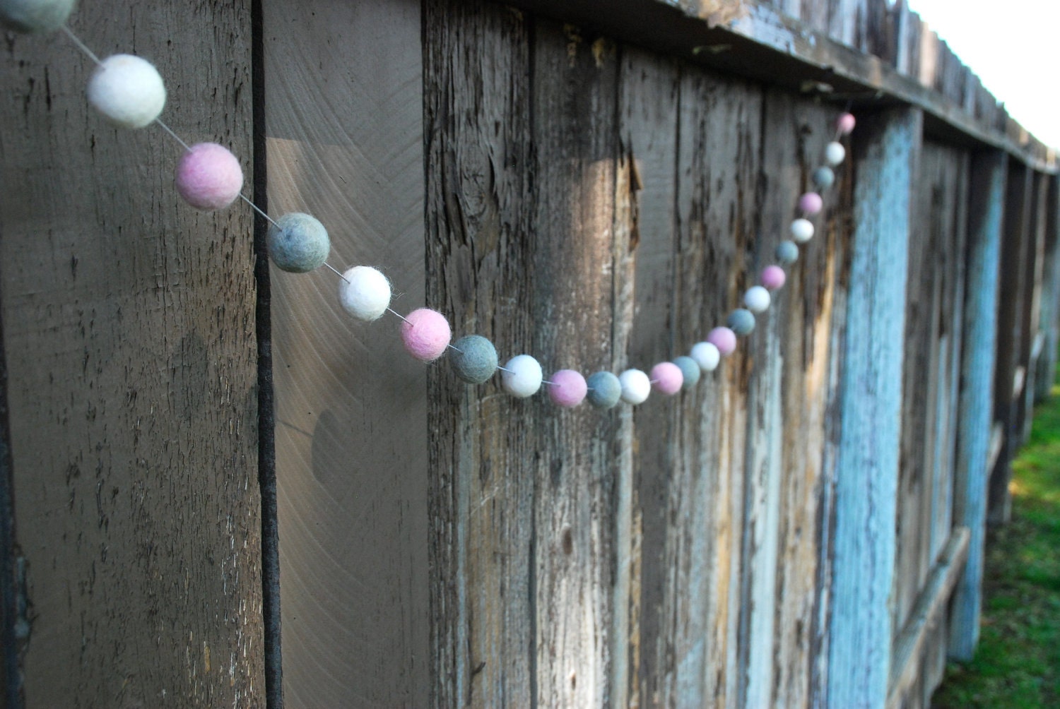 Nursery Garland Decoration / Felt Balls- 6 ft long, 30 felt balls