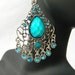 Chandelier earrings blue accents
