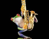 Frog and Sax Photo - Saxaphone - Music - Musical Instrument - music art print