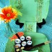 CLEARANCE SALE Green Bamboo Sushi Set