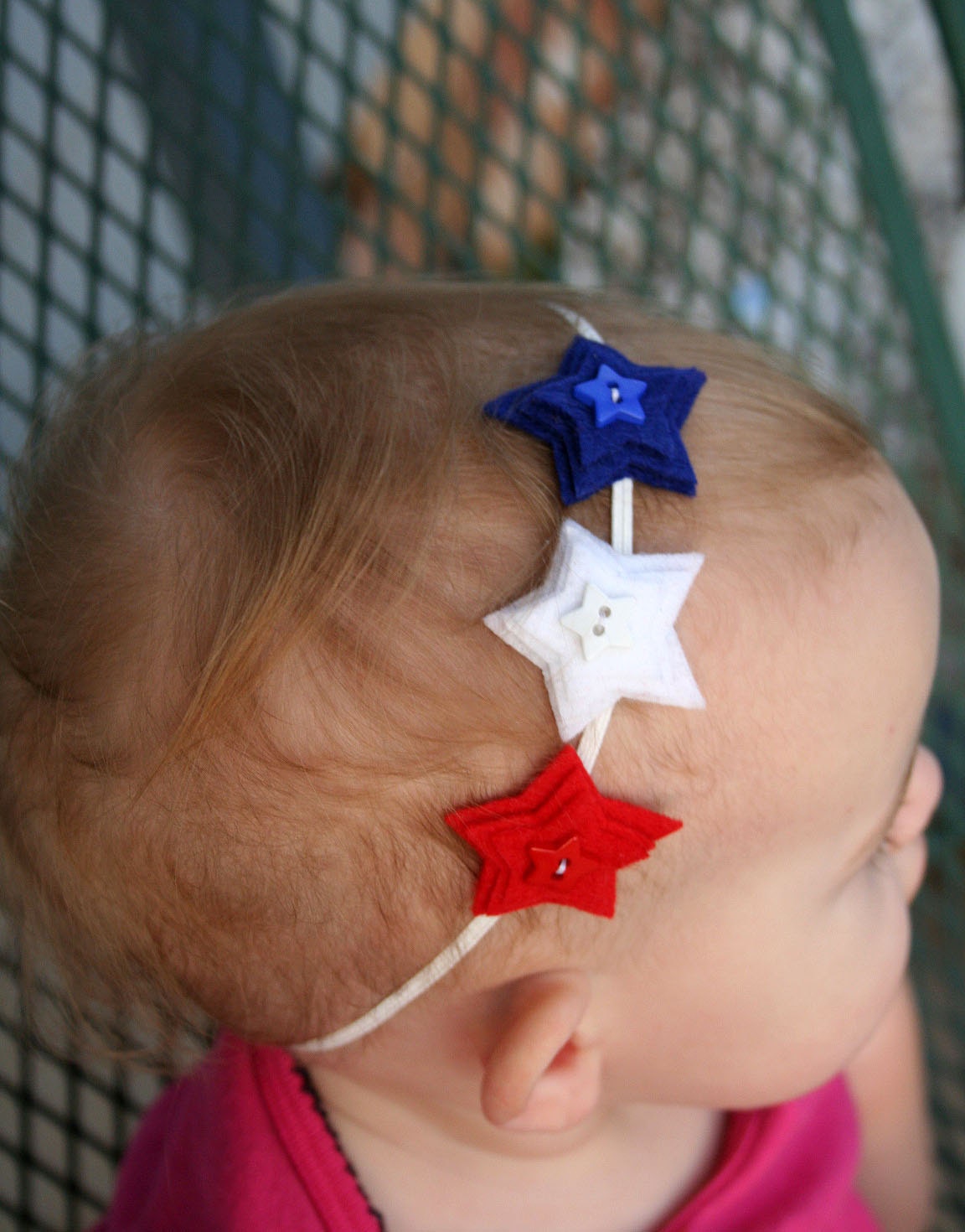 Red, white, and blue 4th of July Star Infant Headband