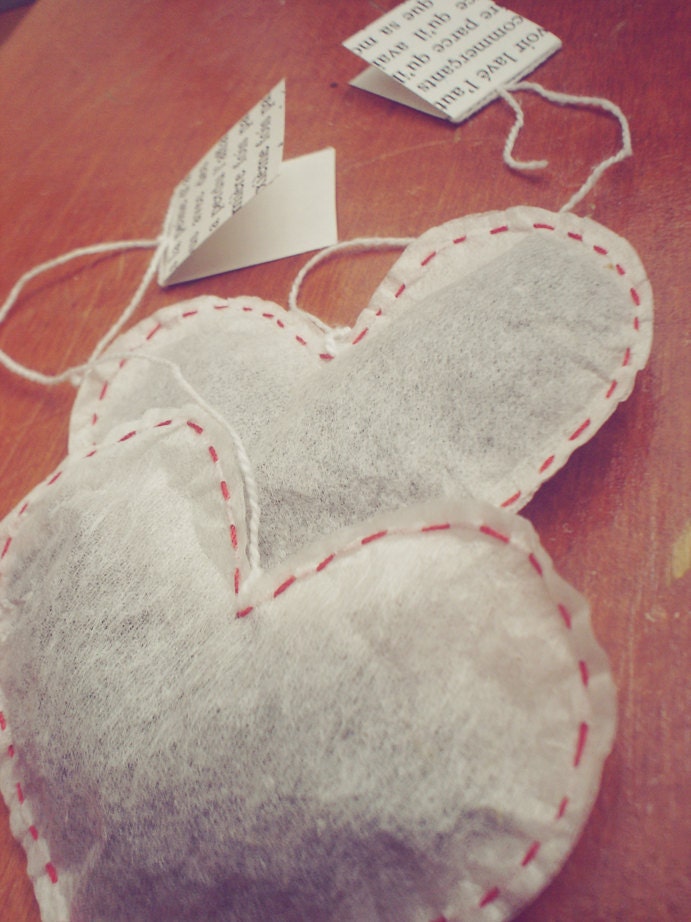 heart shaped tea bags - jasmine - set of four