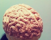 ANNABANANNA Made to order Knitted BRAIN Beanie "BRAINIE" hat evil scary weird cap skullcap pink zombie brains halloween