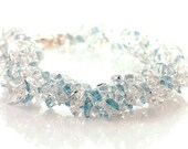 Aquamarine necklace, Quartz necklace, wedding jewelry, necklace, blue, white, white quartz, aquamarine, unique, Ice