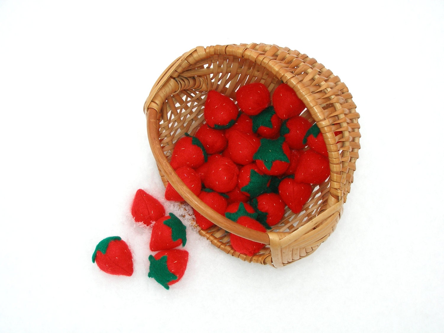 Felt strawberry, play food