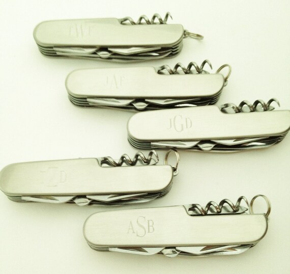 Five Engraved Pocket Knives - For Groomsmen Gifts