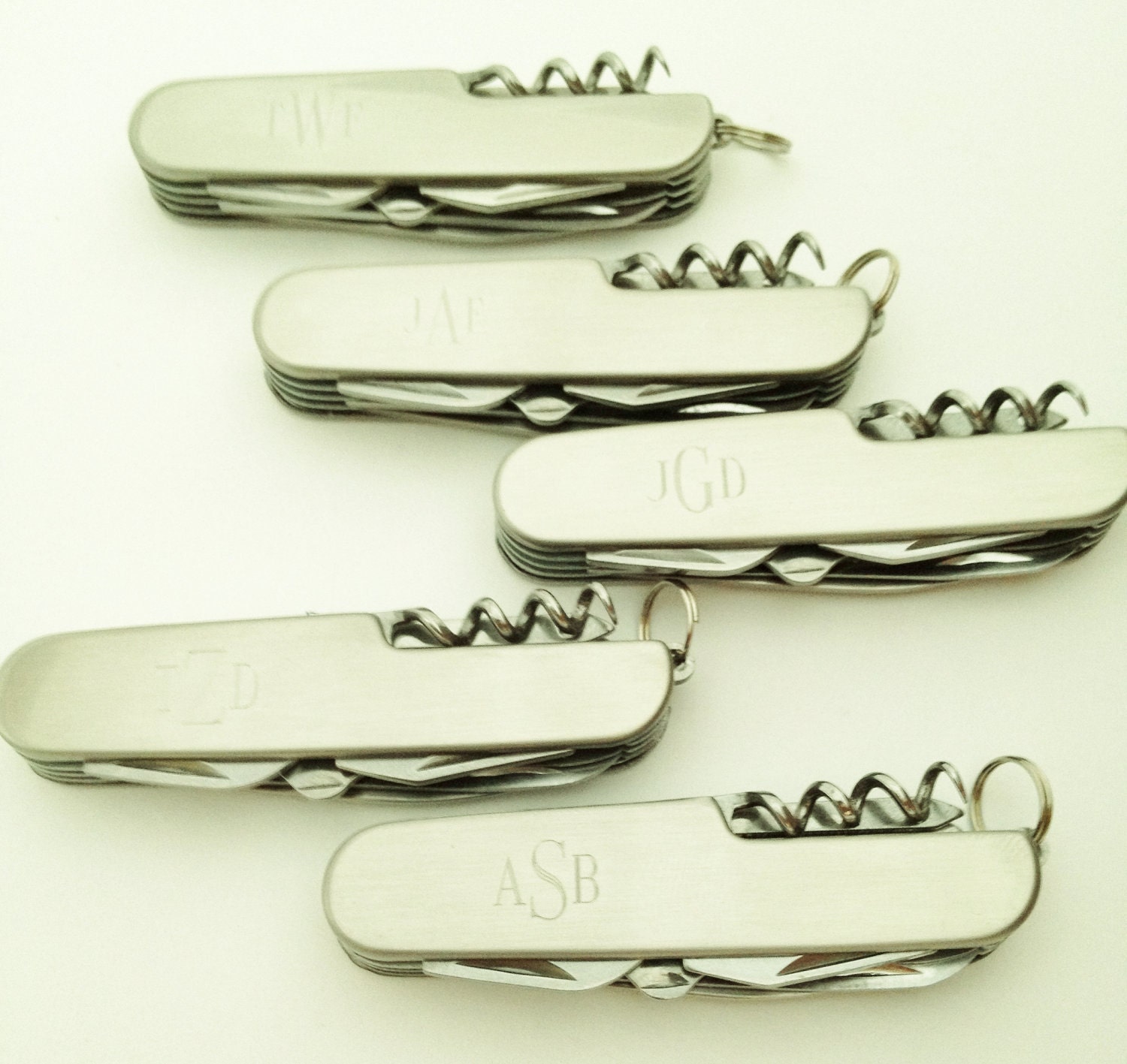 Five Engraved Pocket Knives - For Groomsmen Gifts