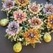 Beaded flower necklace in purple, pink, orange and green