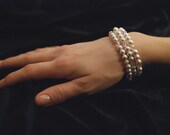 White Triple Swarovski Bridal Bracelet