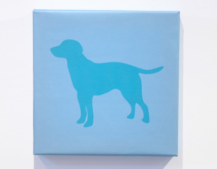 Organic  Dog Print - Powder  / Teal - 22" x 22"