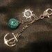 Nautical Fried Marble Anchor Rudder Love Charm Bright Blue Keychain
