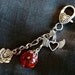 Rose Fried Marble Heart Fly Away Love Charm Red Keychain