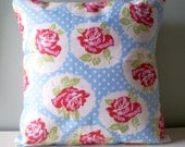 Tanya Whelan, Delilah LULU ROSES in Blue cushion pillow shabby chic